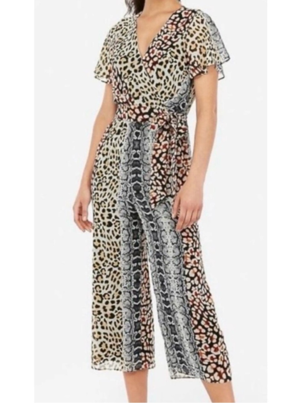 Express Cheetah Print Jumpsuit - Size XS